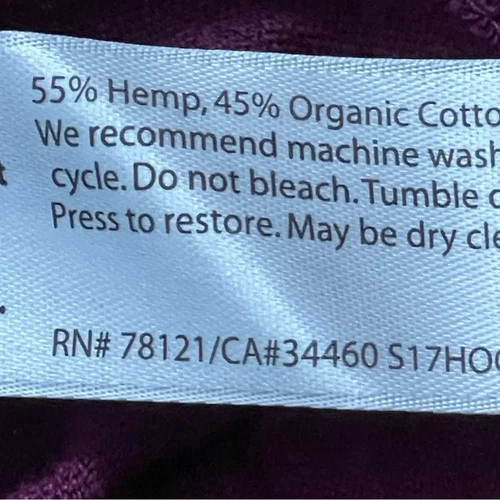 Eileen Fisher Women XL Purple Top Crop Boxy Square Neckline Hemp Organic Cotton - Picture 14 of 15